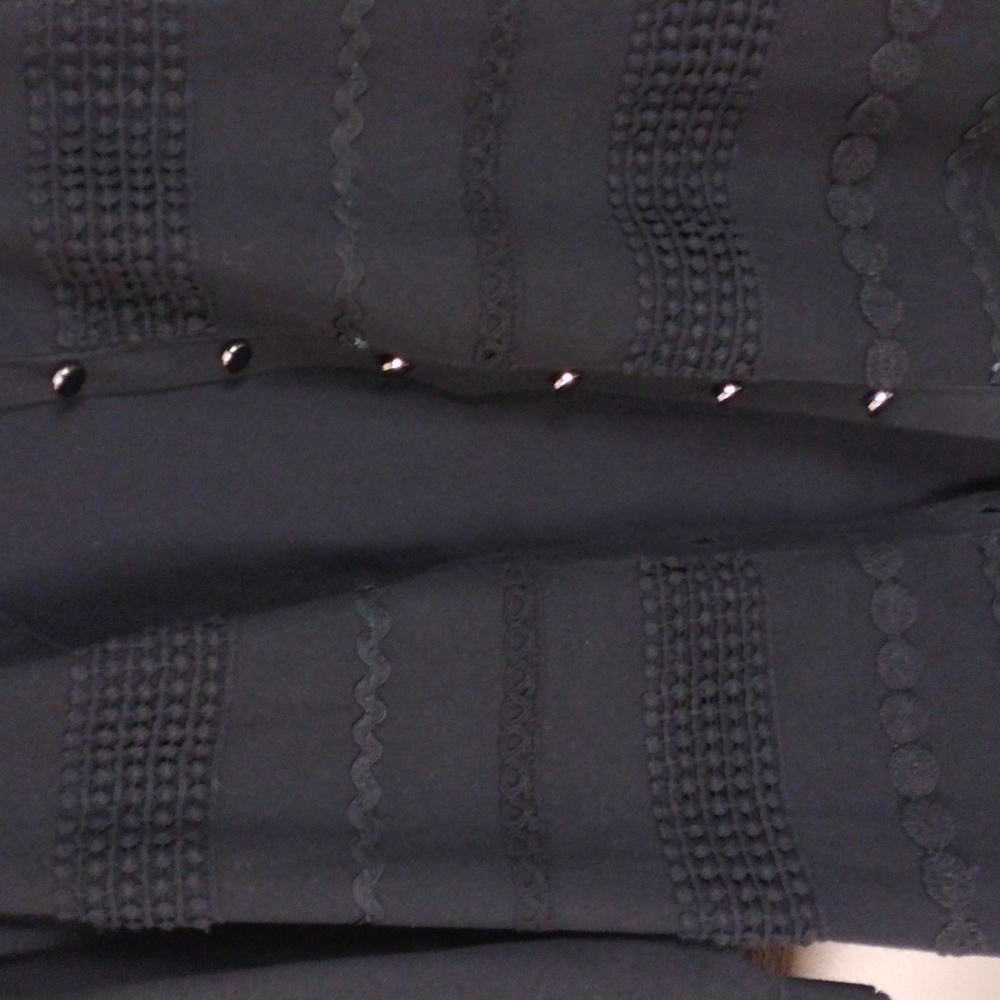 Charter Club Woman Black Crochet Textured Short Sleeve Button Up Cardigan Top - Picture 6 of 14